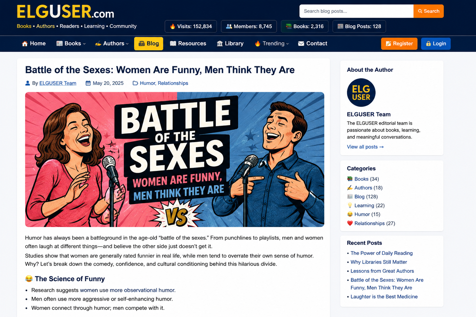 Battle of the Sexes: Women Are Funny, Men Think They Are